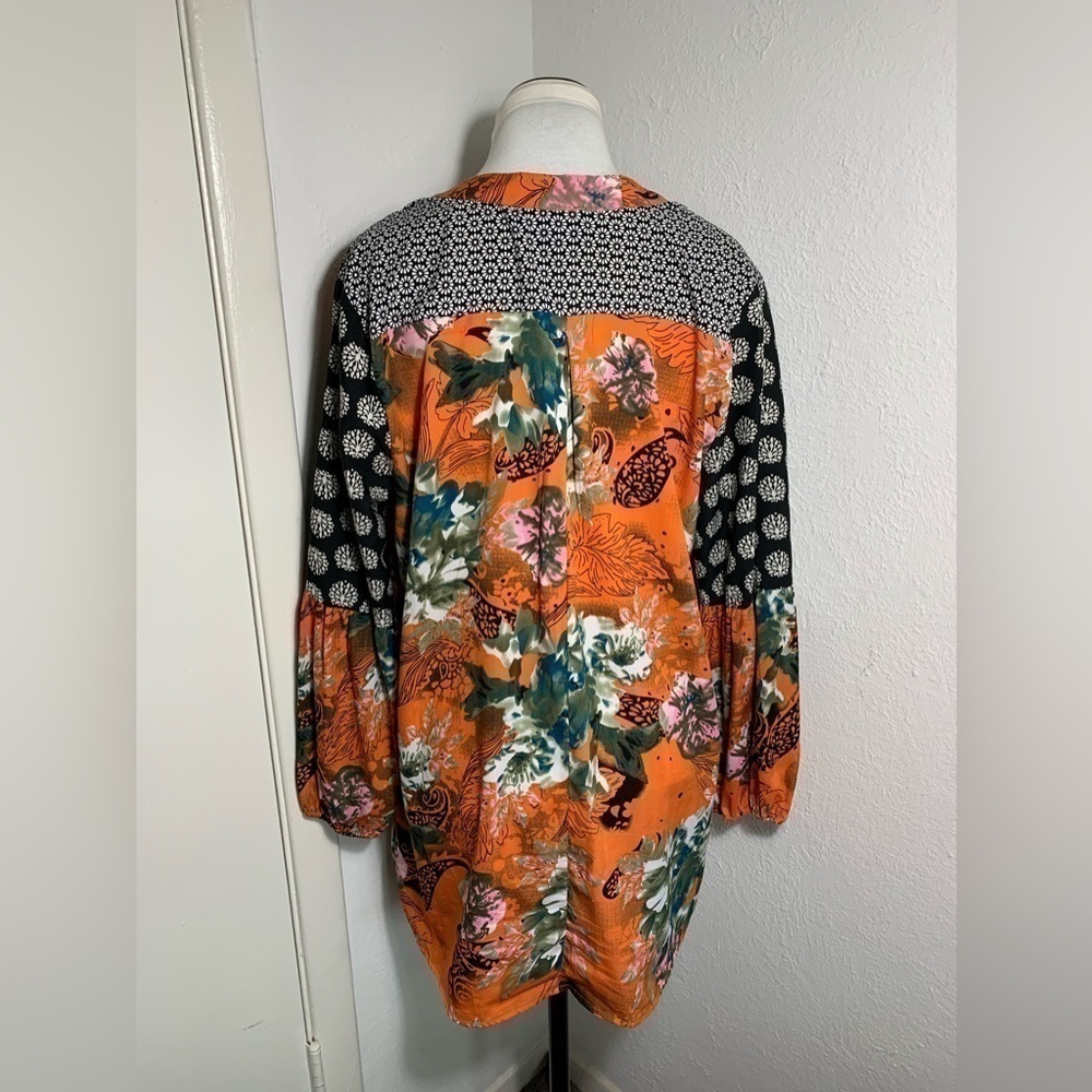 Tolani Monisha Mini dress tunic in an orange, pink and green floral pattern L - Picture 4 of 9